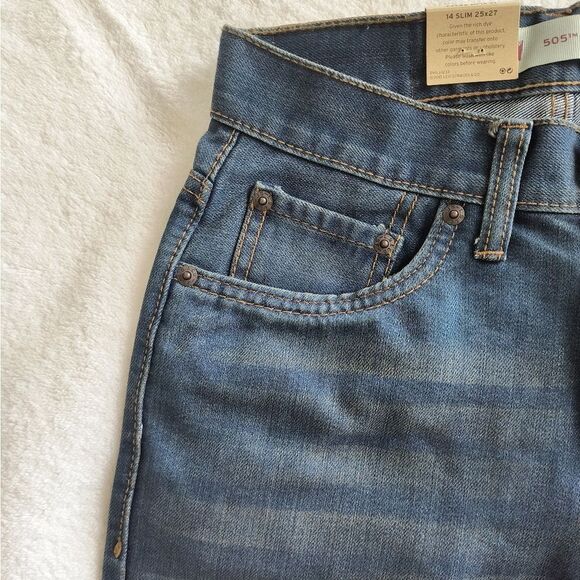 Levi's 505 14 Slim 25" × 27" Extra Room In The Thigh Straight Leg Jeans - Picture 4 of 9